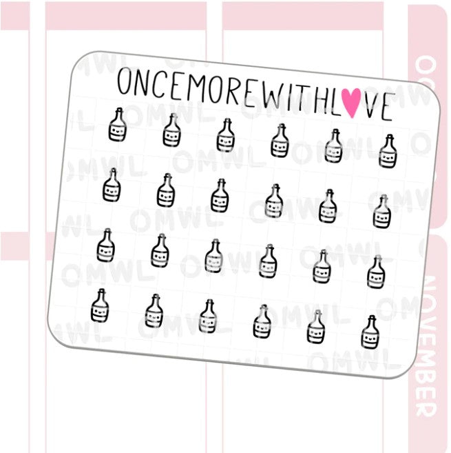 Mini Icons - Wine Bottle | Sticker Sheet