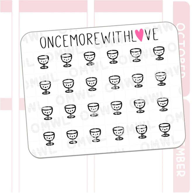 Mini Icons - Wine Glass | Sticker Sheet