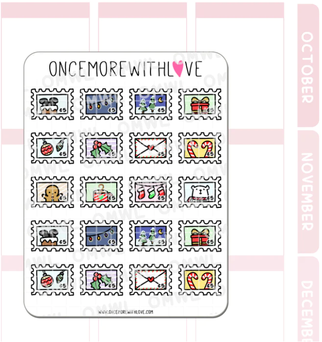 Winter Holiday Stamp | Sticker Sheet