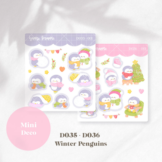 Mini Deco: Winter Penguins | Sticker Sheet