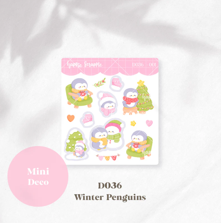 Mini Deco: Winter Penguins | Sticker Sheet