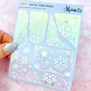 Foil Pastel Winter Torn Paper | Sticker Sheet
