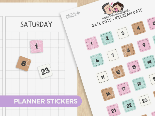 Date Dots - Icecream Date | Sticker Sheet