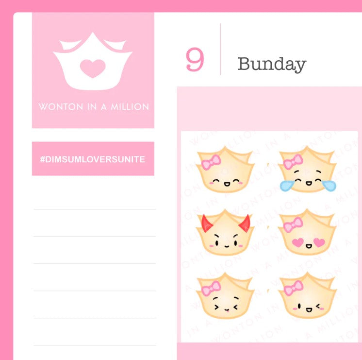 Wonton Dumpling Emojis | Sticker Sheet