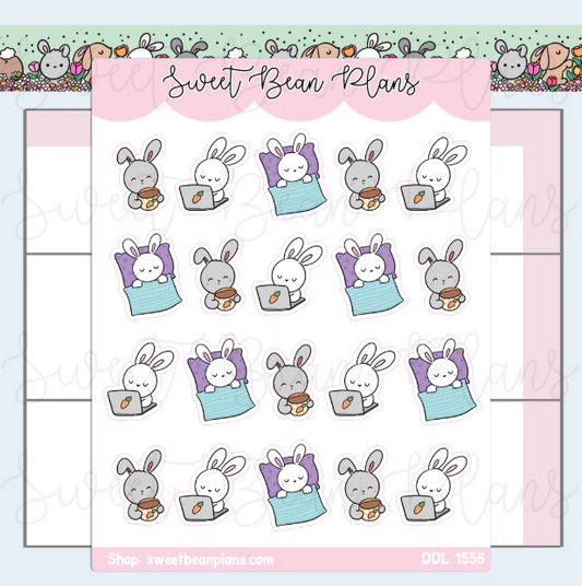 Work & Sleep Bunnies | Sticker Sheet