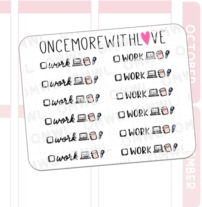 Mini - Work Checkbox | Sticker Sheet