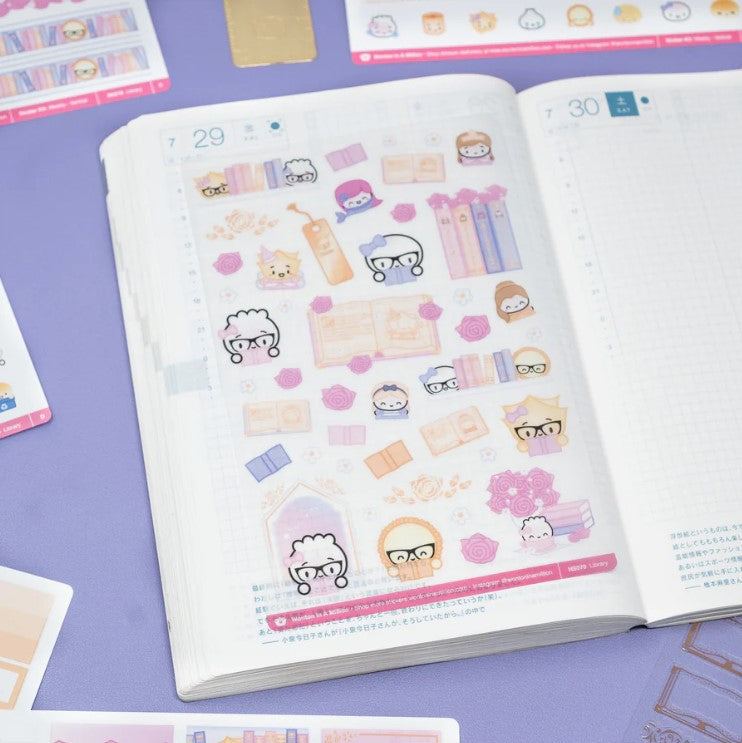 Library | Washi Sticker Sheet