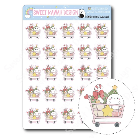Kawaii Konnie - Christmas Cart | Sticker Sheet