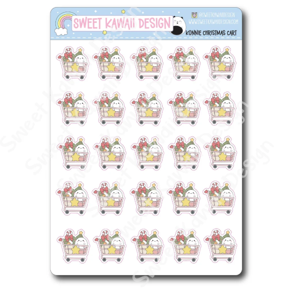Kawaii Konnie - Christmas Cart | Sticker Sheet