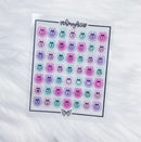 Clear Bat Bow Date + Icon | Sticker Sheet