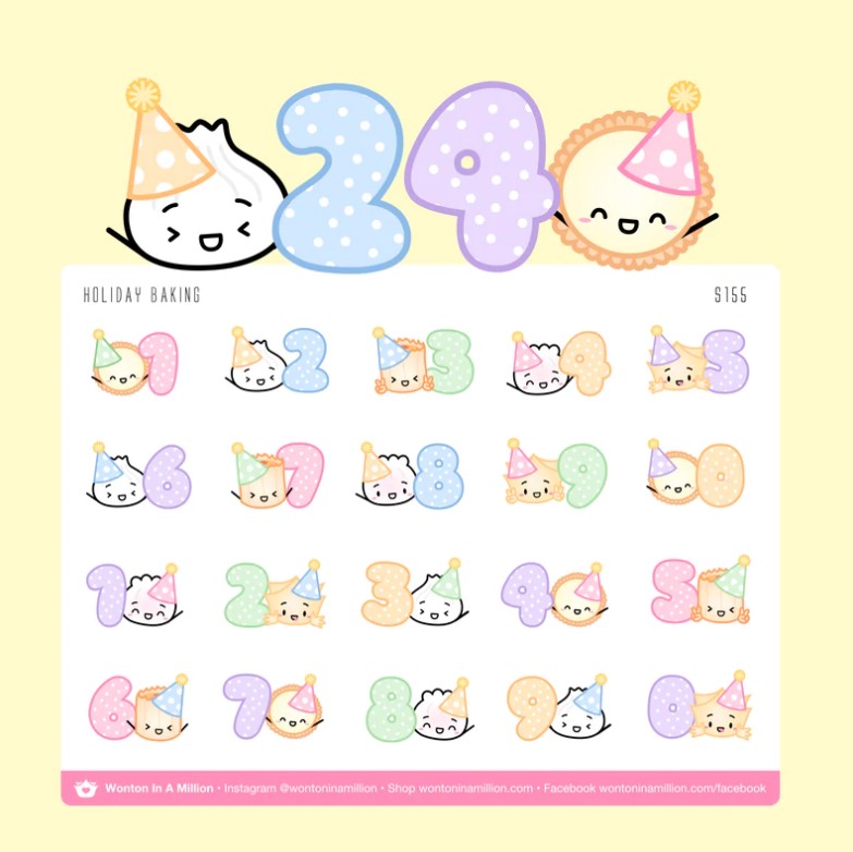 Birthday Balloons Countdown | Sticker Sheet