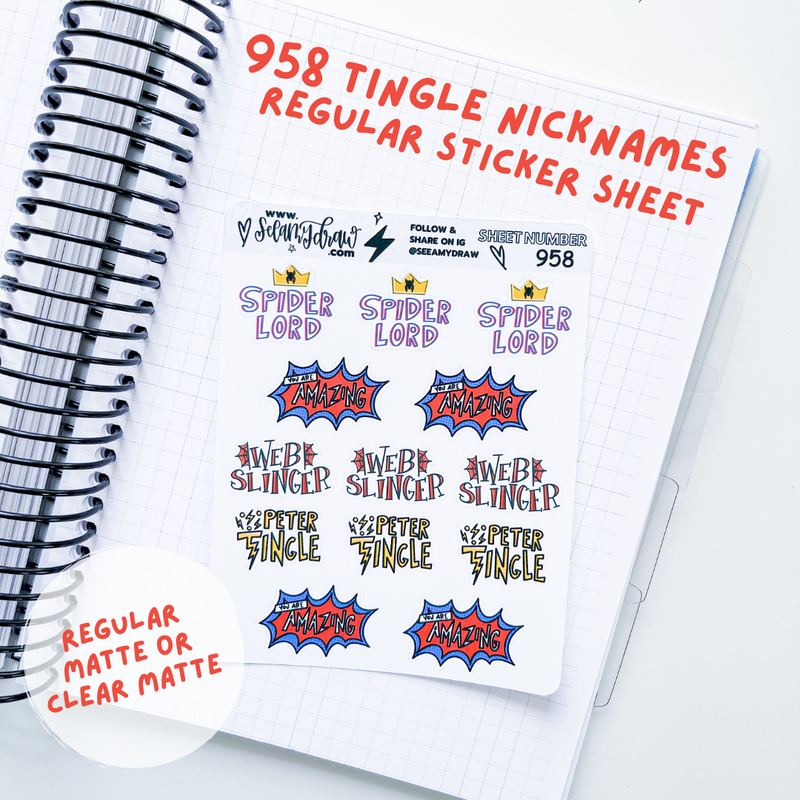 Tingle Nicknames | Sticker Sheet