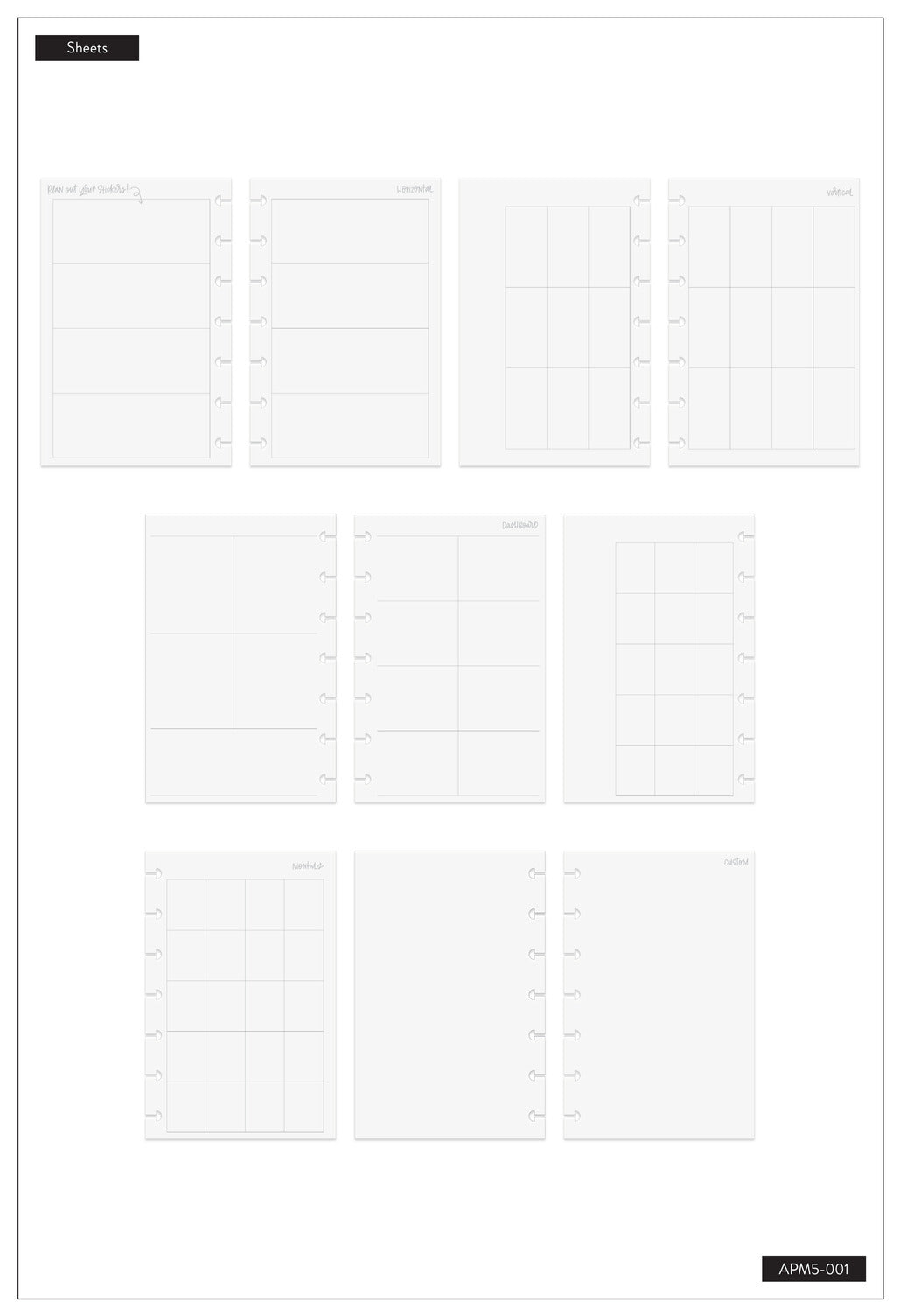 Clear Sticker Planning Guide - Mini