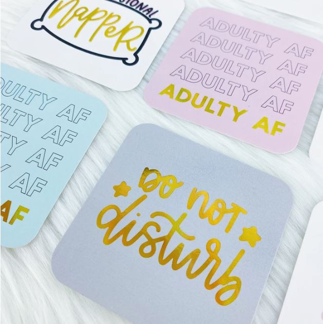 Adulty AF 3x3" Deco Card Pack | Gold Holo Foiled
