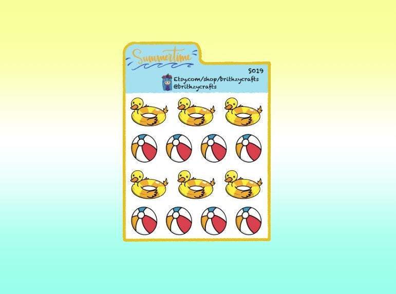 Beach Accessories  | Sticker Sheet