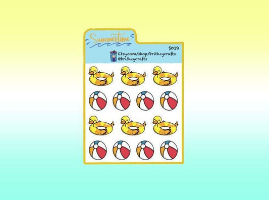 Beach Accessories  | Sticker Sheet