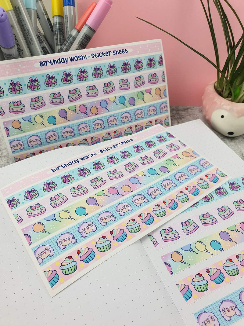 Birthday | Washi Sticker Sheet