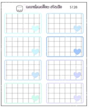 Blue Grid Boxes | Sticker Sheet