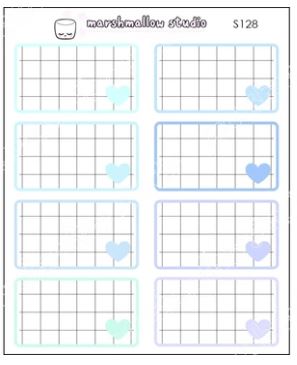 Blue Grid Boxes | Sticker Sheet
