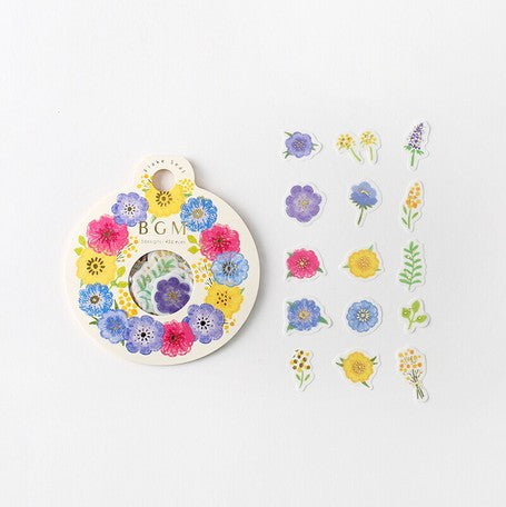Bright Flower - Washi Paper Flake Stickers