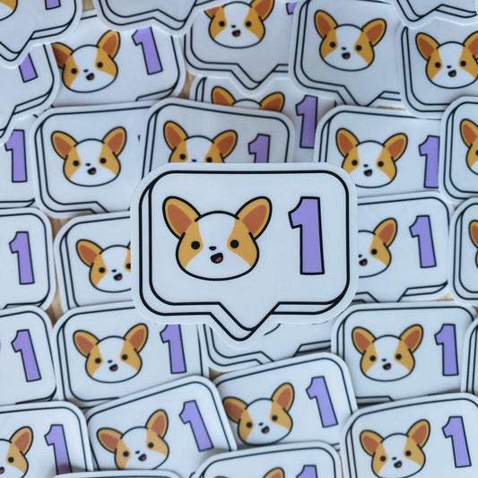 Corgi Social Media Like | Clear Vinyl Sticker