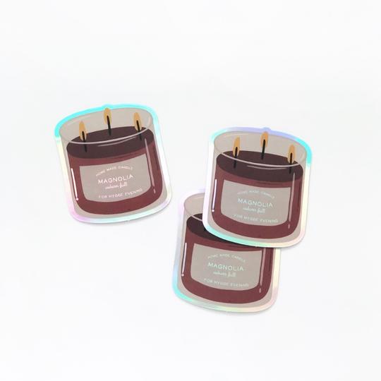 Cozy Candle - Holographic Sticker