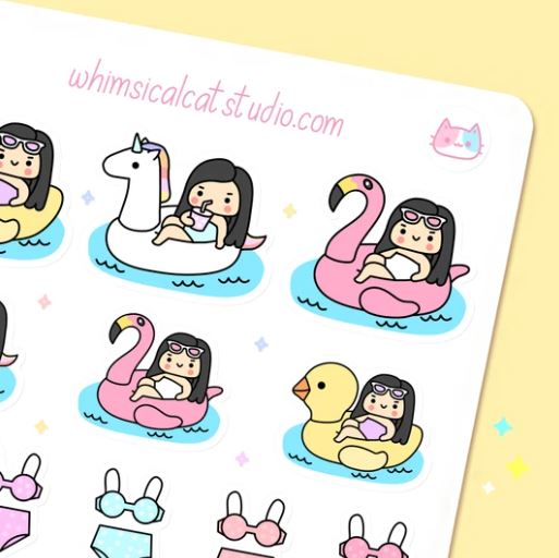 Cute Summer Floaters | Sticker Sheet
