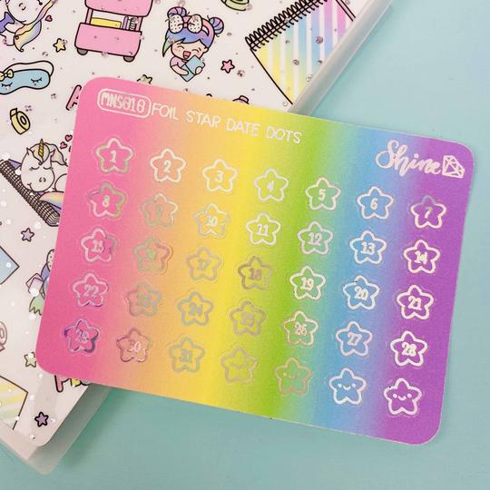 Foil Star Date Dot Stickers