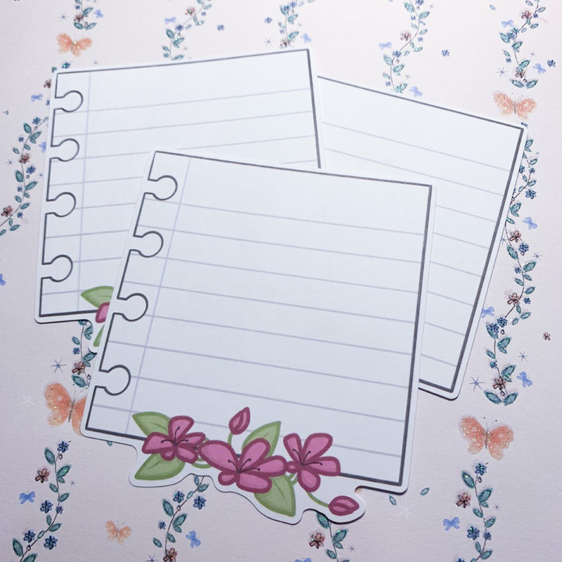 Floral Note Loose Sheet Die Cut Paper
