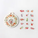 Flower Wreath - Washi Paper Flake Stickers