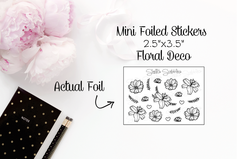 Floral Deco | Mini Foiled Sticker Sheet