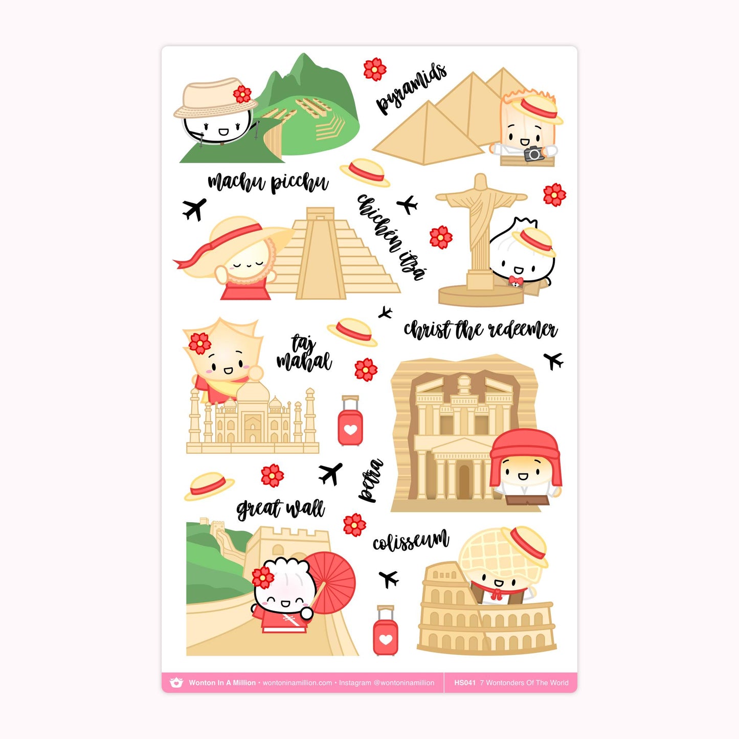 7 Wontonders of the World | Washi Sticker Sheet