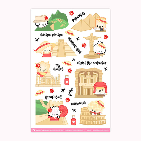 7 Wontonders of the World | Washi Sticker Sheet