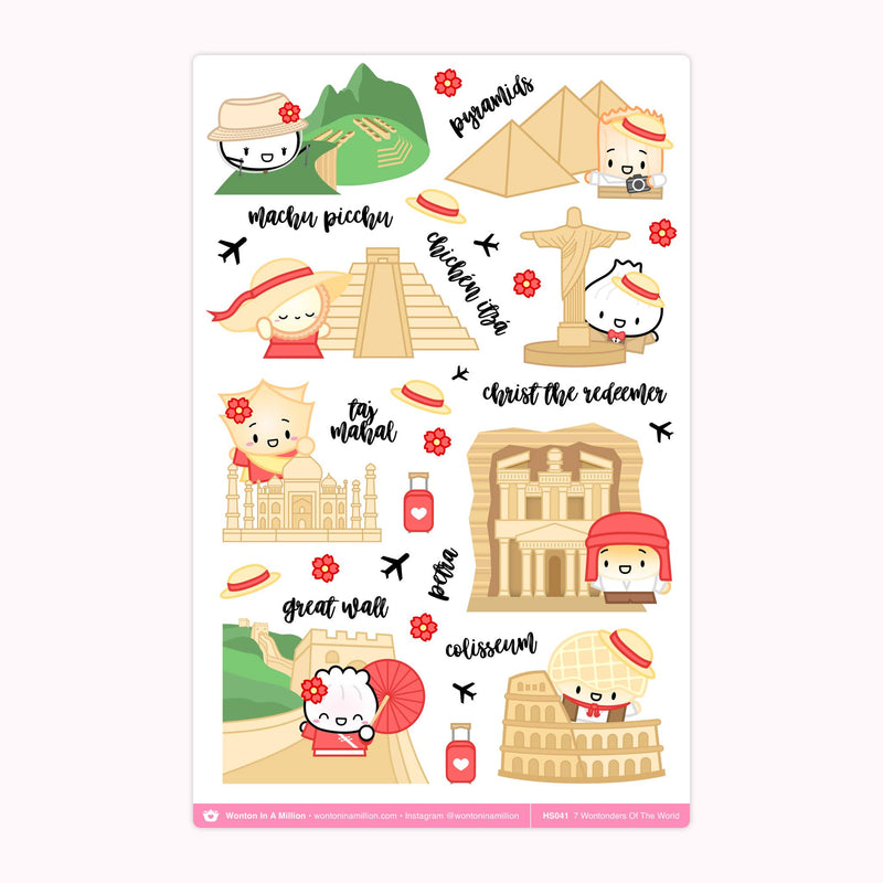7 Wontonders of the World | Washi Sticker Sheet