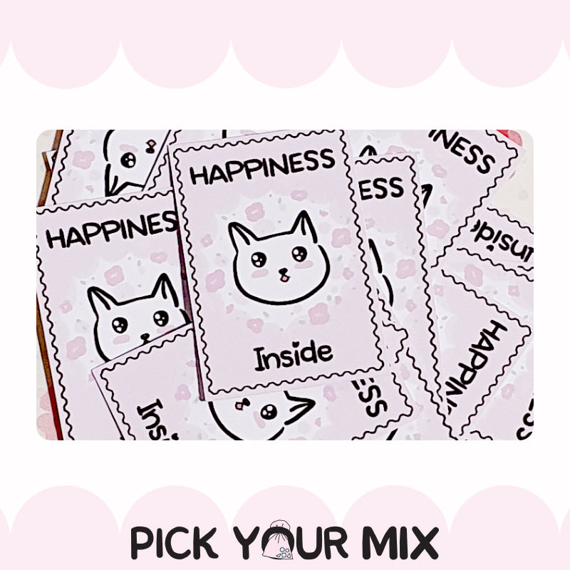 Happiness Inside - Kitty | Sticker Flake (set of 15)