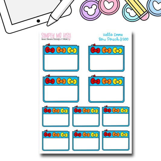Hello Emma Bow 1/2 Pouches | Sticker Sheet