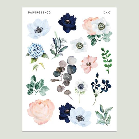 Indigo Garden Floral | Sticker Sheet