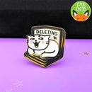 Deleting Laptop Cat | Enamel Pin