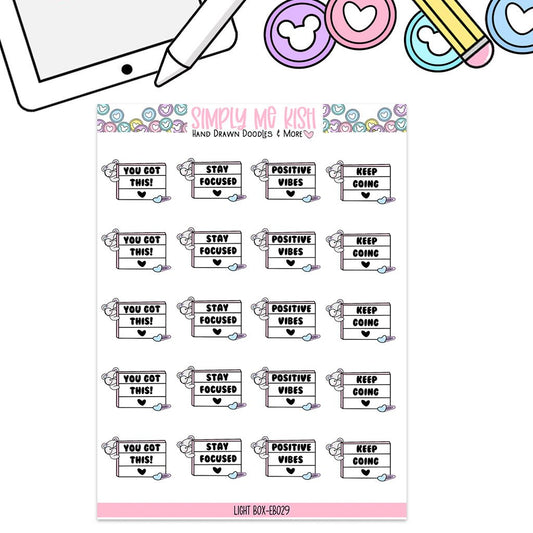 Light Box Motivational Quotes | Sticker Sheet