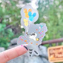 Meeko and Flit Mickey Balloon | Transparent Sticker