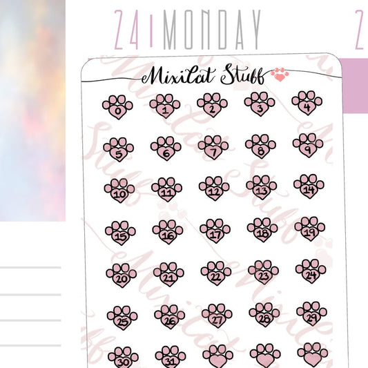 Number Paws | Sticker Sheet