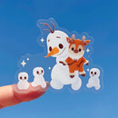Olaf with Sven Plushie | Transparent Sticker
