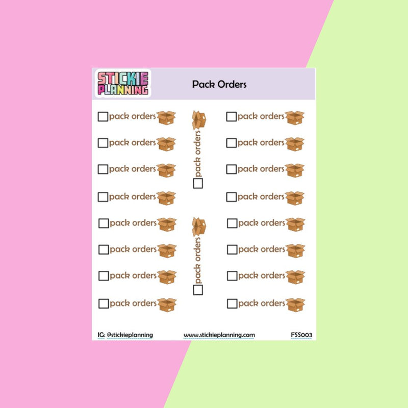 Pack Orders | Sticker Sheet