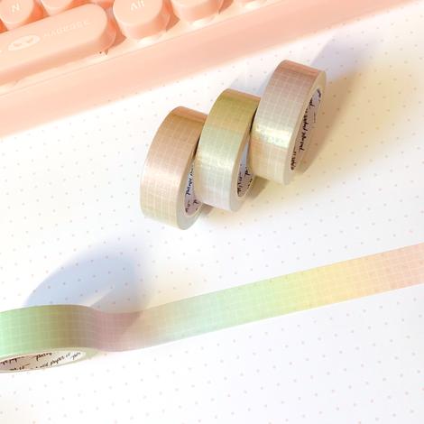 Pastel Rainbow Gradient Grid | 15mm Washi