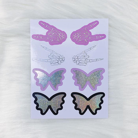 Pink-Out Bat Bow + Skeleton Seals