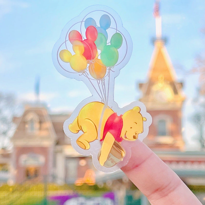Pooh Mickey Balloon | Transparent Sticker