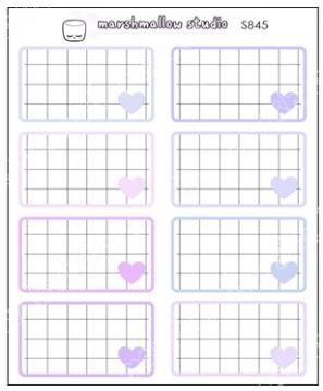 Purple Grid Boxes | Sticker Sheet