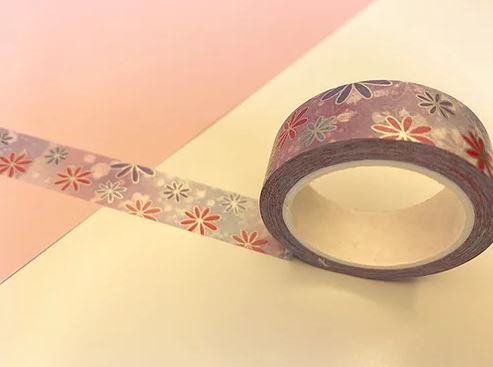Purple Holographic Flowers | Washi