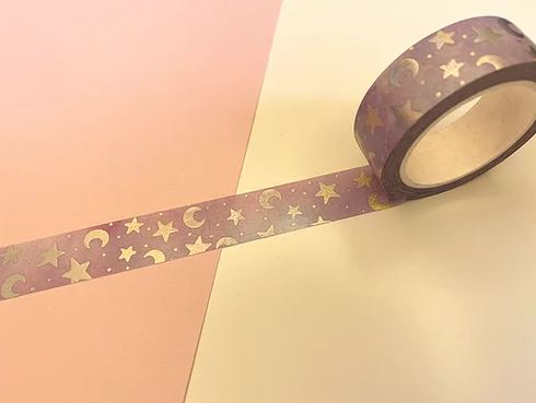 Purple Holographic Stars/Moon| Washi