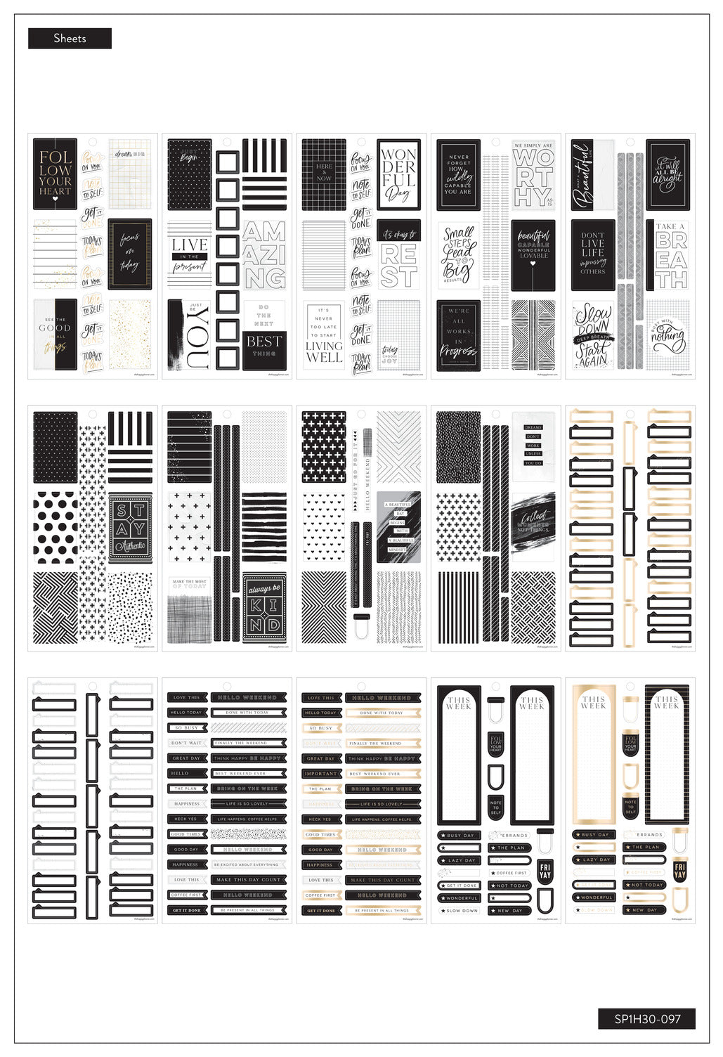 Value Pack Stickers - Black & White
